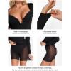 image:imagePopilush Long Sleeve Lace Dress Club Party Dresses for Women Corset Deep V Neck Bodycon Mini Dress Built in Bra ShapewearBlack