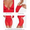 image:imagePopilush Long Sleeve Lace Dress Club Party Dresses for Women Corset Deep V Neck Bodycon Mini Dress Built in Bra ShapewearRed