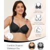 image:imagePopilush Minimizer Bras for Women Full Coverage Plus Size Unlined Underwire T Shirt Seamless Bra for Large BreastsBlack