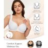 image:imagePopilush Minimizer Bras for Women Full Coverage Plus Size Unlined Underwire T Shirt Seamless Bra for Large BreastsWhite
