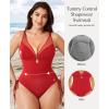 image:imagePopilush One Piece Swimsuit Women Tummy Control Shapewear Bathing Suits Full Coverage Swim Suits Builtin BraRed