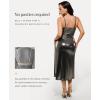 image:imagePopilush Satin Dress for Women Shapewear Slimming Backless Midi Dress Ruched Bodycon for Cocktail PartyBlack
