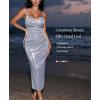 image:imagePopilush Satin Dress for Women Shapewear Slimming Backless Midi Dress Ruched Bodycon for Cocktail PartyBlue