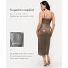 image:imagePopilush Satin Dress for Women Shapewear Slimming Backless Midi Dress Ruched Bodycon for Cocktail PartyBronze