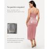 image:imagePopilush Satin Dress for Women Shapewear Slimming Backless Midi Dress Ruched Bodycon for Cocktail PartyPink