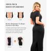 image:imagePopilush Shaperwear Dress Builtin Bra Womens Casual Lounge Dress with Zipper Short Sleeve Mock Neck Bodycon DressesBlack