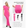 image:imagePopilush Shaperwear Dress Builtin Bra Womens Casual Lounge Dress with Zipper Short Sleeve Mock Neck Bodycon DressesPink