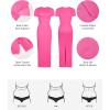 image:imagePopilush Shaperwear Dress Builtin Bra Womens Casual Lounge Dress with Zipper Short Sleeve Mock Neck Bodycon DressesPink