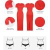 image:imagePopilush Shaperwear Dress Builtin Bra Womens Casual Lounge Dress with Zipper Short Sleeve Mock Neck Bodycon DressesRed