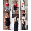 image:imagePopilush Shapewear Bodysuits For Women Contrasting Color Body Suits Tummy Control Body Shaper Built In Bra Black 3XL