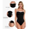 image:imagePopilush Shapewear Bodysuits For Women Contrasting Color Body Suits Tummy Control Body ShaperBlack