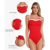 image:imagePopilush Shapewear Bodysuits For Women Contrasting Color Body Suits Tummy Control Body ShaperRed