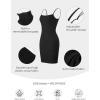 image:imagePopilush Shapewear Dress Loungewear Mini Slip Dress for Women Built in Bra Sleeveless Bodycon Spaghetti Strap DressesNo Shaper Blackmini Dress