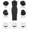 image:imagePopilush Shapewear Dress Midi Bodycon  Mock Neck Built in Shapewear Bra 9 in 1 Sleeveless Slip Dress for WomenBlack
