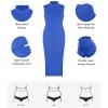image:imagePopilush Shapewear Dress Midi Bodycon  Mock Neck Built in Shapewear Bra 9 in 1 Sleeveless Slip Dress for WomenBlue