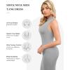 image:imagePopilush Shapewear Dress Midi Bodycon  Mock Neck Built in Shapewear Bra 9 in 1 Sleeveless Slip Dress for WomenGrey