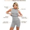 image:imagePopilush Shapewear Dress Midi Bodycon  Mock Neck Built in Shapewear Bra 9 in 1 Sleeveless Slip Dress for WomenGrey