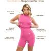 image:imagePopilush Shapewear Dress Midi Bodycon  Mock Neck Built in Shapewear Bra 9 in 1 Sleeveless Slip Dress for WomenPink