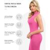 image:imagePopilush Shapewear Dress Midi Bodycon  Mock Neck Built in Shapewear Bra 9 in 1 Sleeveless Slip Dress for WomenPink