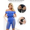 image:imagePopilush Shapewear Dress Off Shoulder Formal Dresses for Women Short Sleeve Bodycon Maxi Dress Built in BraBlue