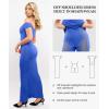 image:imagePopilush Shapewear Dress Off Shoulder Formal Dresses for Women Short Sleeve Bodycon Maxi Dress Built in BraBlue