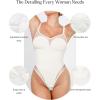 image:imagePopilush White Shapewear Bodysuits with Built in Bra Mesh Bodysuits For Women Thong Shapewear Bodysuit