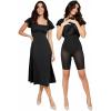 image:imagePopilush A Line Dresses for Women Shapewear Builtin Bra Short Sleeve Square Neck Flowy Wedding Guest Midi DressBlack