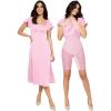 image:imagePopilush A Line Dresses for Women Shapewear Builtin Bra Short Sleeve Square Neck Flowy Wedding Guest Midi DressPink