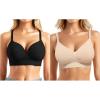 image:imagePopilush Bras for Women Support Push Up Bralettes Full Coverage No Underwire Seamless Comfortable Everyday Bras BlackSkin XXL