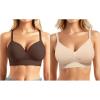 image:imagePopilush Bras for Women Support Push Up Bralettes Full Coverage No Underwire Seamless Comfortable Everyday Bras Drak BrownSkin M