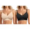 image:imagePopilush Bras for Women Wireless Bra Seamless No Underwire Support Push Up Bralettes Full Coverage BlackSkin S