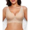 image:imagePopilush Comfortable Bras for Women  Wireless Bra Seamless Bralette Full Coverage Deep V Leopard Print Bra Everyday Bras