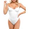 image:imagePopilush Corset Bodysuit Built in Bra  V Neck Bodysuits for Women Tummy Control Thong Shapewear Concert Outfits Club TopsWhite