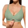 image:imagePopilush Jelly Bras for Women No Underwire Comfortable Bras Wireless Deep V Bralettes Comfort Breathable Everyday BraGreen