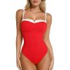 image:imagePopilush Shapewear Bodysuits For Women Contrasting Color Body Suits Tummy Control Body Shaper Built In Bra XS