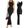 image:imagePopilush Shapewear Dress Built in Bra Bodycon Shaper Dress 9 in 1 Crew Neck Sleeveless Maxi Formal Dresses with ZipperBlack