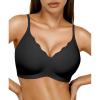 image:imagePopilush Wireless Bras for Women No Underwire Seamless Bralettes Everyday Comfort Tshirt Padded BraBlack