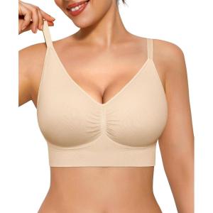 image:imagePopilush Bralettes for Women with Support Full Coverage Wireless Minimizer Bras Push Up Seamless Bra with Removable PadsAskin