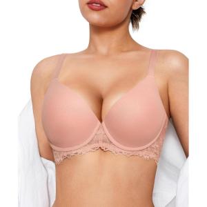 image:imagePopilush Minimizer Bras for Women Full Coverage Push Up Lace Bra Supportive with Underwire for Everyday WearPink