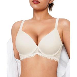 image:imagePopilush Minimizer Bras for Women Full Coverage Push Up Lace Bra Supportive with Underwire for Everyday WearWhite