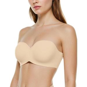 image:imagePopilush Strapless Bras for Women Support Push Up Bralettes Minimizer Unlined Bra Underwire Everyday Bras Tube Top