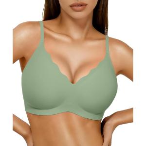 image:imagePopilush Wireless Bras for Women No Underwire Seamless Bralettes Everyday Comfort Tshirt Padded BraGreen