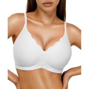 image:imagePopilush Wireless Bras for Women No Underwire Seamless Bralettes Everyday Comfort Tshirt Padded BraWhite