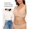 image:imagePopilush Wireless Bras Women Seamless No Underwire Push Up Bra Supportive Deep V Bralette Everyday Comfortable TShirt BraSkinBeige