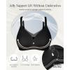image:imagePopilush Wireless Bras for Women  Push Up Full Coverage Seamless Supportive Bra No Underwire Mesh Crossover TShirt BraletteBlack