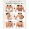 image:imagePopilush Wireless Bras for Women  Push Up Full Coverage Seamless Supportive Bra No Underwire Mesh Crossover TShirt BraletteBrown