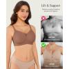 image:imagePopilush Wireless Bras for Women  Push Up Full Coverage Seamless Supportive Bra No Underwire Mesh Crossover TShirt BraletteBrown