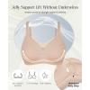 image:imagePopilush Wireless Bras for Women  Push Up Full Coverage Seamless Supportive Bra No Underwire Mesh Crossover TShirt BraletteNude