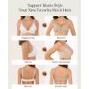 image:imagePopilush Wireless Bras for Women  Push Up Full Coverage Seamless Supportive Bra No Underwire Mesh Crossover TShirt BraletteNude