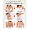 image:imagePopilush Wireless Bras for Women  Push Up Full Coverage Seamless Supportive Bra No Underwire Mesh Crossover TShirt BraletteWhite